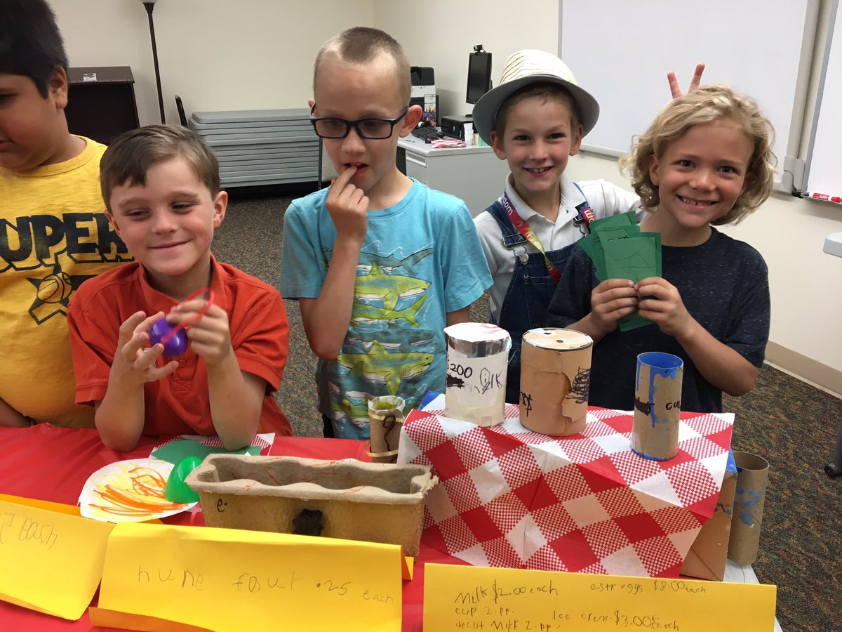 PrincipalSPark's tweet photo. Freedom 1st Graders “Farm to Table” Exhibition of Learning! Here’s the Farmers Market! They also had a farm where participants could plant seeds, &amp; a student run restaurant! #DaretobeRemarkable #d11NextGen @RachelM69619581 @TheZippyFalcons @CSSD11 https://t.co/U5eEAE9W3I