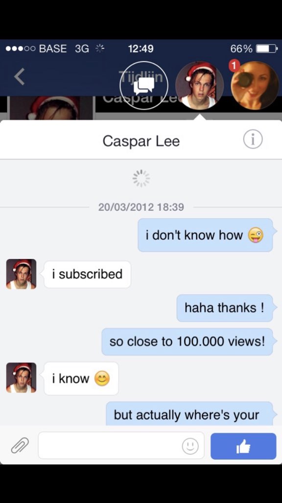 caliwhatever's tweet photo. @Caspar_Lee I got all 7 correct but also, do you remember these convos, back then I helped you get 1000 subscribers 😉 https://t.co/hZaiVstEUA