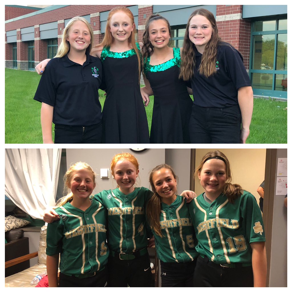 From field to stage...these beauties grace us with their softball skills then wooo us with their voices! 
(Lt->Rt: Lilly Tucker, Grace Feltz, Addison Greenwalt, Kenzie Hiatt)