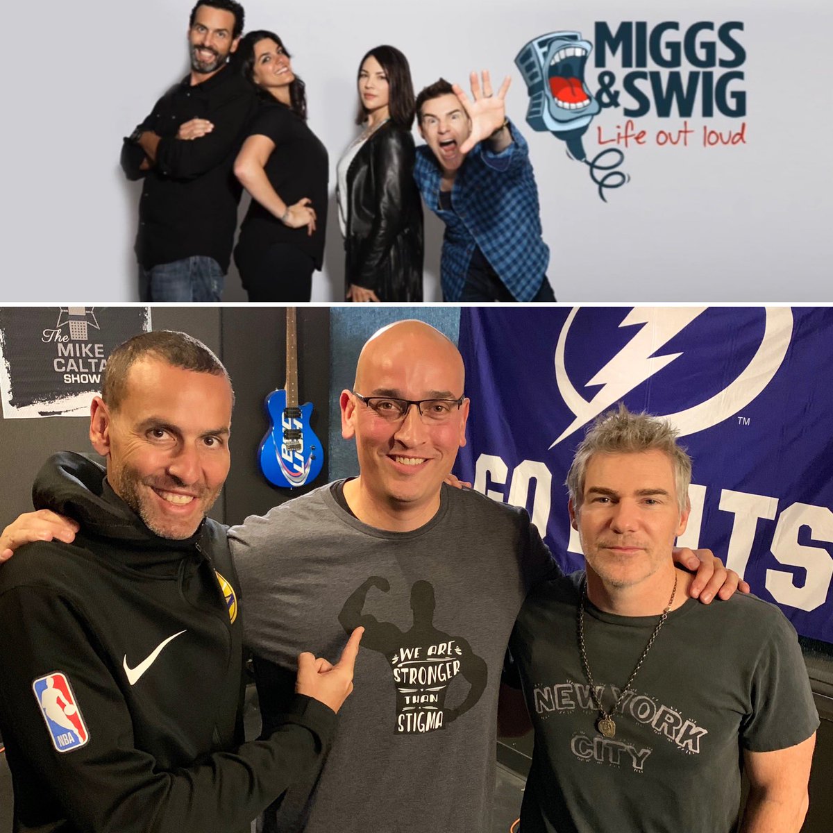 IanMAdair's tweet photo. Huge THANK YOU 🙏 to the @miggsandswig show for giving me the opportunity to come on today to talk about @GracepointInc, #MentalHealthAwareness &amp; our event on June 6th Stronger Than Stigma. Shout out to the whole crew today @BenSwigRadio @donmiggs @SpikeOnTheMic @JerikaOnAir https://t.co/7R9AOoopij