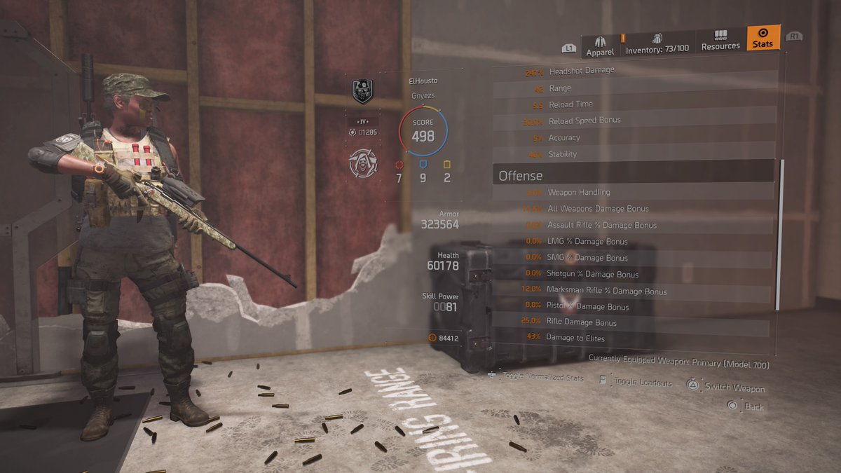 WakeUpSho's tweet image. 247% headshot dmg, 11% total weapon dmg, 12% marksman dmg, #sniperbuild coming along nicely. #thedivision2game