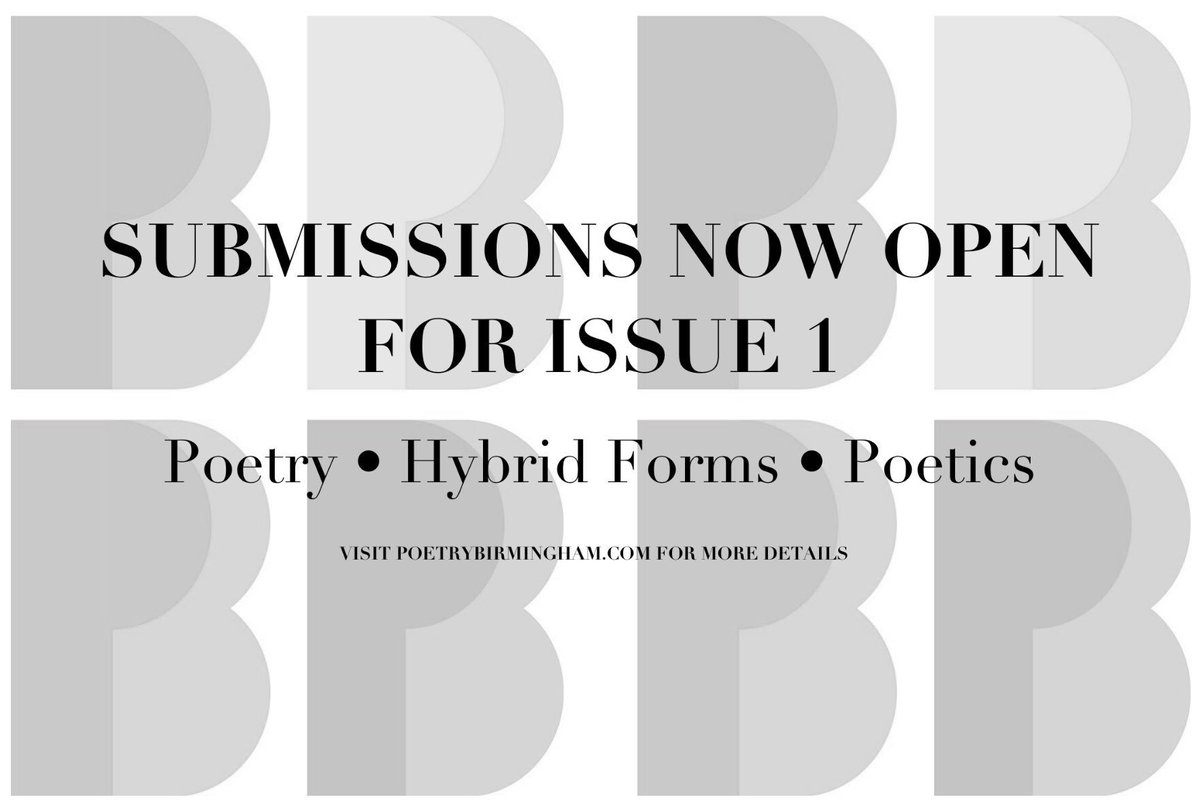 Poetry Birmingham is still seeking excellent quality submissions for our inaugural issue. Open to all poets. Check our submission guidelines for details.

#poetry #submissions #poem #poetrycommunity #poet