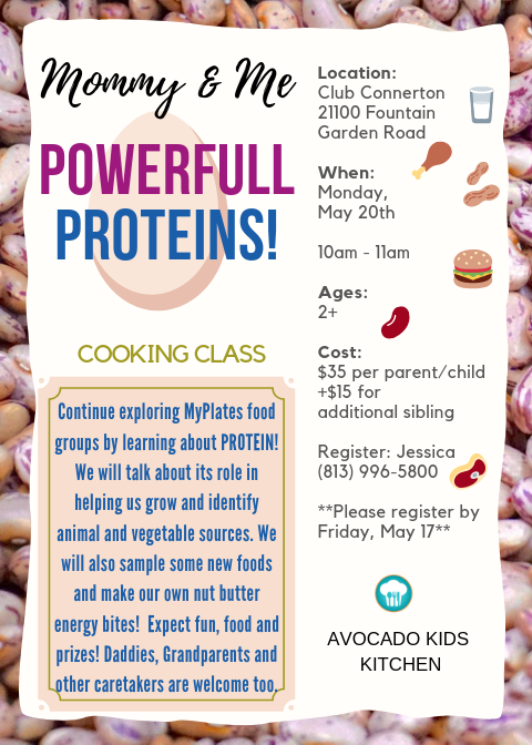 ConnertonFL's tweet photo. Have you signed up for the Mommy &amp; Me cooking class yet? This special class is focused around powerful proteins. Do not hesitate to sign up today! 
https://t.co/LEeeTvY397 https://t.co/aLF43G7iNk