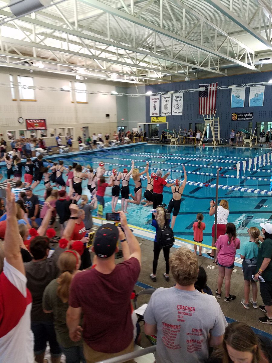 LawHS_Athletics's tweet photo. Congratulations @LHS_SwimDive19 2019 @KSHSAA 6A State Champions!!! Coach Kent McDonald selected Coach of the Year!!! https://t.co/jzV8kDUcyH
