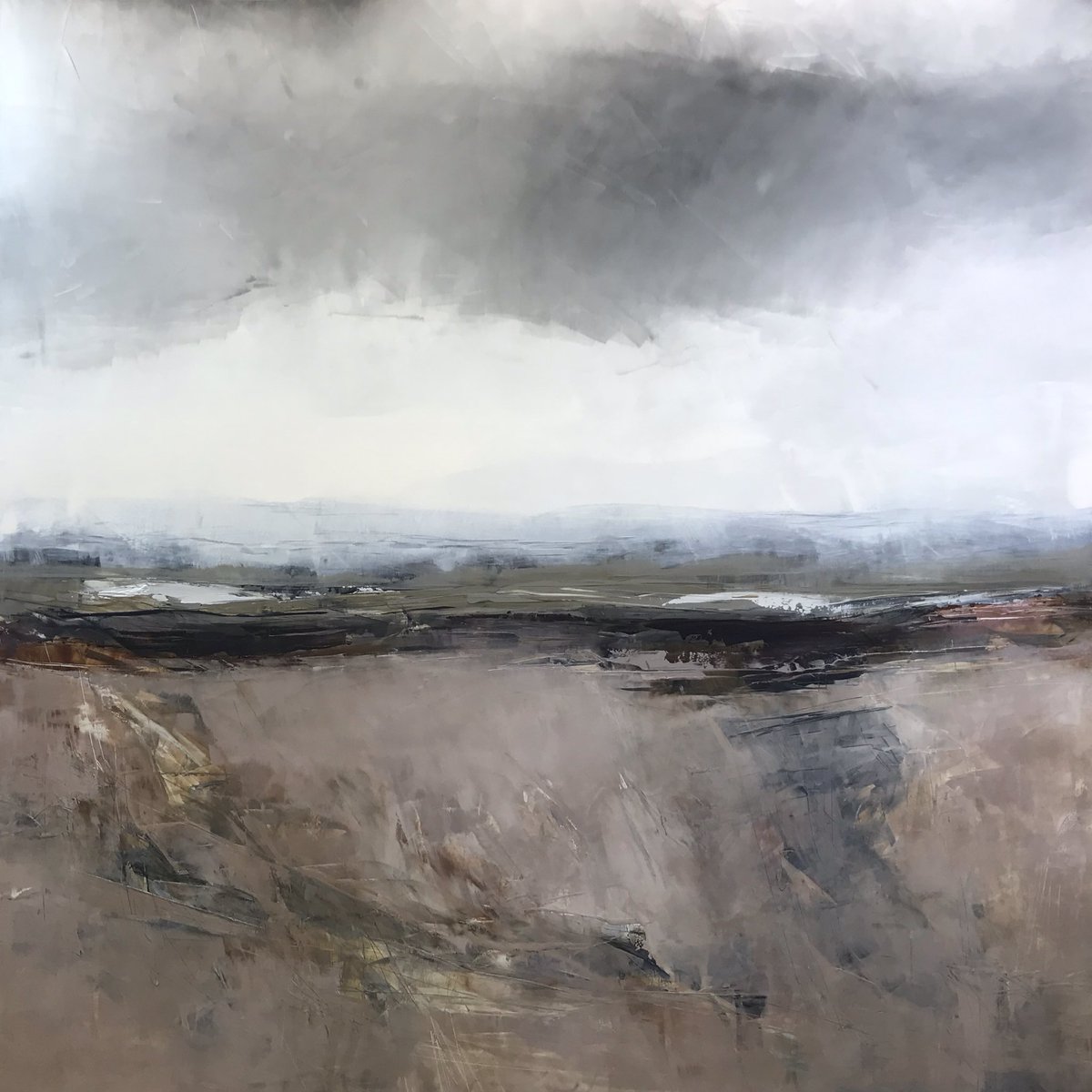 zoetaylorart's tweet photo. Beneath Words 80 x 80cm oil/coldwax/mixed media on aluminium panel - new work leaving the studio soon https://t.co/3NR5s44btV