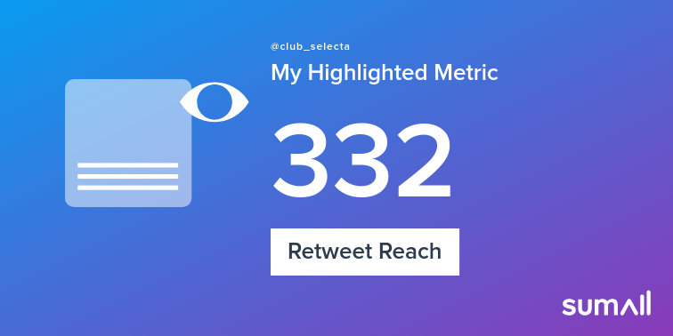 My week on Twitter 🎉: 2 Likes, 1 Retweet, 332 Retweet Reach. See yours with sumall.com/performancetwe…