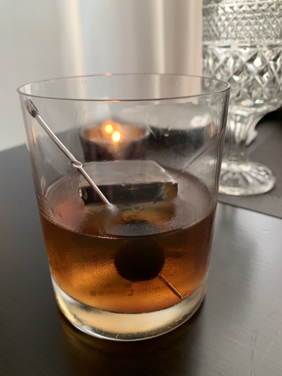 SparrowCoffee's tweet photo. Best #Manhattan I’ve had in years...and I swore to myself not to tweet about food/drink this week unless it was epic. Breaking my restraint for @ #Acadia’s Bartender Rob Brouse’s #Infinity Bottle #Manhattan. Wow. #twostar #Michelin excellence. https://t.co/M8vGb6OKFM