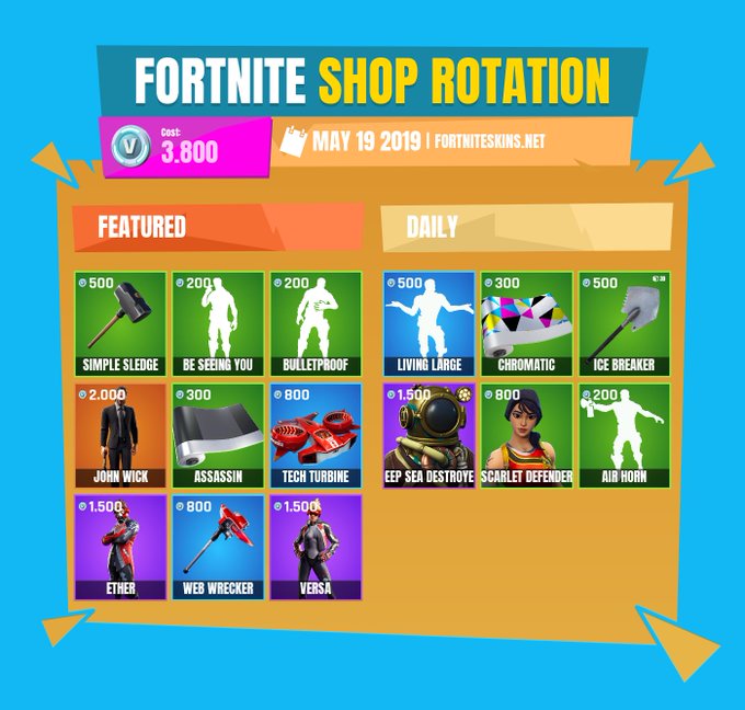 image for the tweet beginning fortnite item shop for may - whats in the fortnite store tomorrow