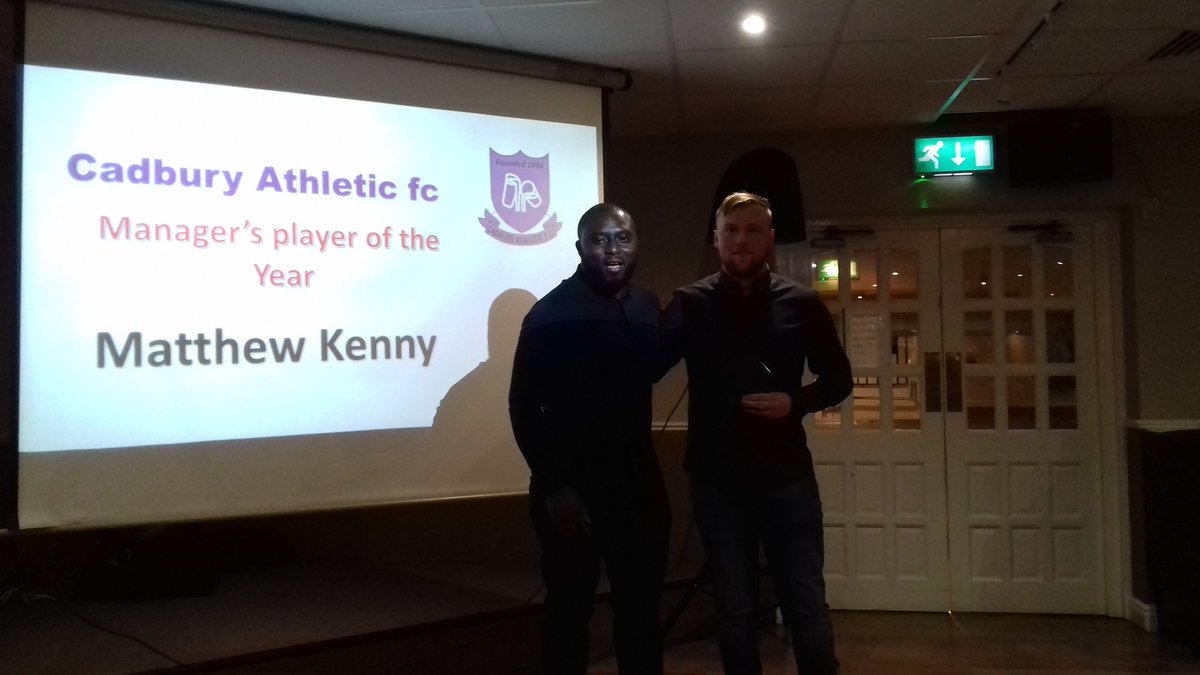 Reserve Team 'Managers Player Of The Season' winner was Matthew Kenny - well done Matt from all at CAFC !!