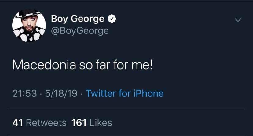 TamaraTodevska's tweet photo. Aaaaaaaa. @BoyGeorge I am #PROUD. ❤❤❤❤ https://t.co/9sEpX6VTxs