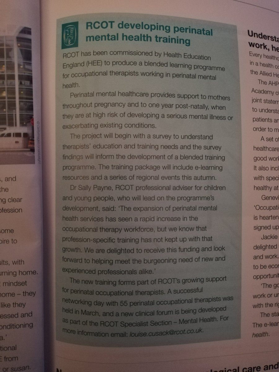 Just spotted this is the latest OTnews, sounds really interesting @RCOT_Sally <a href="/RCOT_MH/">RCOT Mental Health</a>