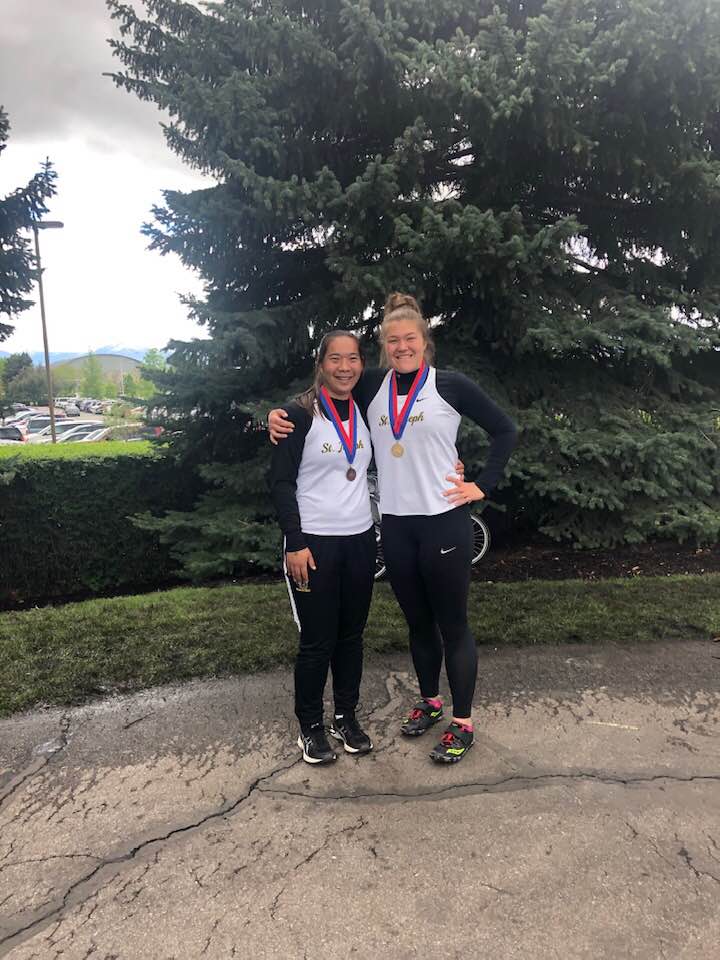SJCHSJayhawks's tweet photo. The track team is making noise during 2nd day at State in BYU.
Another great start, 2nd day as Virginia Tomon won State Championship in Shot Put and Katie Sugiyama finished 6th. In 100 Hurdles Madeline Holl finished 4th and Katy Hurst 7th. Nick Garcia finished 5th in the Discus. https://t.co/AKgbc8Fv2k