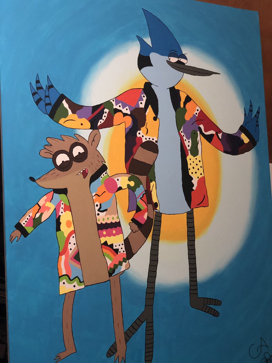 36X48 Regular Show & Fresh Prince collab canvas painting 👩🏾‍🎨 #acrylicpainting #femaleartist #art #commision #blackartist #canvaspainting #artist #regularshow #freshprince #cartoons #blackfemaleartist...