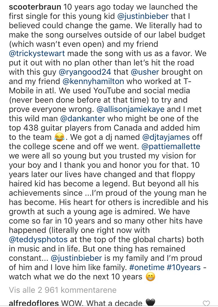 jb_biebstin's tweet photo. The og beliebers knows all of these people that scooter mentioned. I’m so happy shouted them out! #10YearsofOneTime https://t.co/GanibWimbw