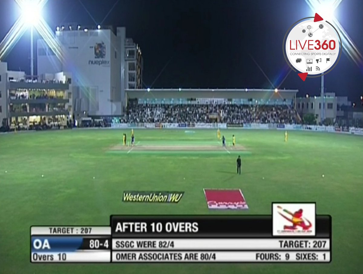 MKhanAcademy's tweet photo. @OmarAssociates are 80/4 after 10 overs. @SSGC_Cricket were 82/4 at the same stage. Can it be a close contest? #CorporateT20Cup https://t.co/8uCSL9eQwb