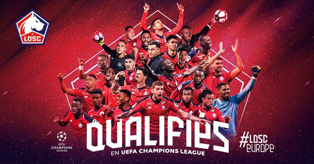 losclive's tweet photo. 🔴🔴 C'EST OFFICIEL 🔴🔴
Le LOSC terminera la saison 2018/19 à la 2ème place de la @Ligue1Conforama et est donc officiellement qualifié pour la phase de groupes de la prochaine @ChampionsLeague !!

Félicitez les Dogues pour leur SUPERBE saison par un ❤ en commentaires ! https://t.co/YyziNjF5TN