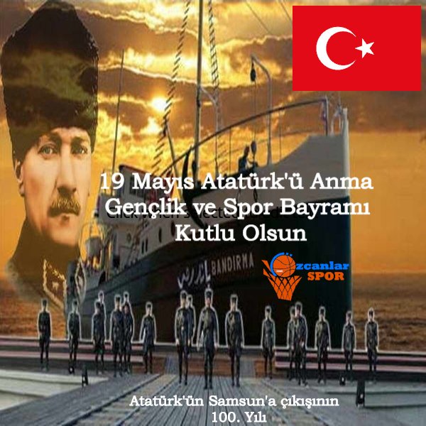 19 Mayıs Atatürk'ü Anma, Gençlik ve Spor Bayramımız
Kutlu Olsun!

Bandırma Vapuru ile Samsun'a çıkışının ve Kurtuluş Mücadelesini başlatışının 100. yılında 
Mustafa Kemal ATATÜRK ve Silah Arkadaşlarını rahmetle anıyoruz.