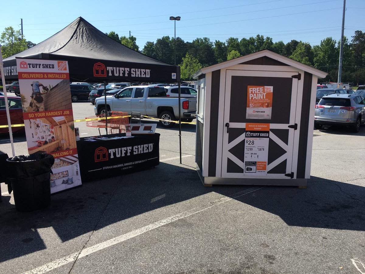 tsmark9's tweet photo. Services Event HD#111 Merchants Walk.  Showing off this new 4x6 SR600 display. Great for stores with limited display area. Lots of good customer response. Highly recommended! Thanks Candice &amp; Dominique for the invite. #TuffShed #Homedepot #Homedepot111 https://t.co/cbXnXPLfTL