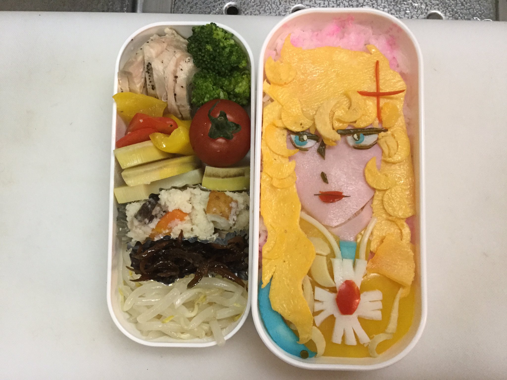 توییتر ナカヤマ マルモ در توییتر 令和元年５月19日のキャラ弁 おじさんの自作弁当 ベルサイユのばら 原作は池田理代子 オスカル 薄焼き卵 キャラ弁 弁当 T Co V5skconoqr