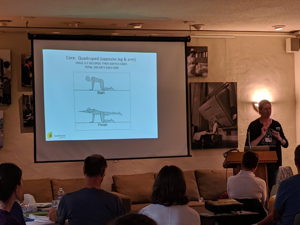 NeurosurgUCSF's tweet photo. Keeping with this year's theme of self-compassion, exercise physiologist Regan Fedric (@MarinGeneral) shared tips for planning an exercise program and led the caregivers through several exercises. An active Caregiver Retreat! #btam #btsm https://t.co/oQblkdQG0K