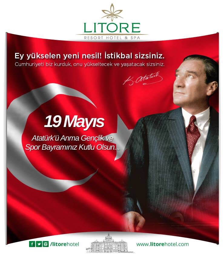litorehotel's tweet photo. 19 Mayıs Atatürk’ü Anma Gençlik ve Spor Bayramımız Kutlu Olsun. https://t.co/lVtTLgIipn