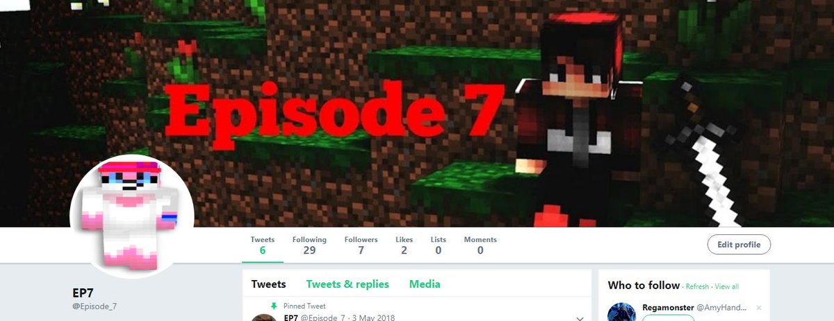 Episode_7's tweet photo. @Alsydvi I'd like to inform you I've placed a lawsuit against you.  It's very bannable here on Twitter to use someone else's mineman skin on your profile.  Since you've decided to do this, I'll be fighting back :) https://t.co/XTq3PIUFcX