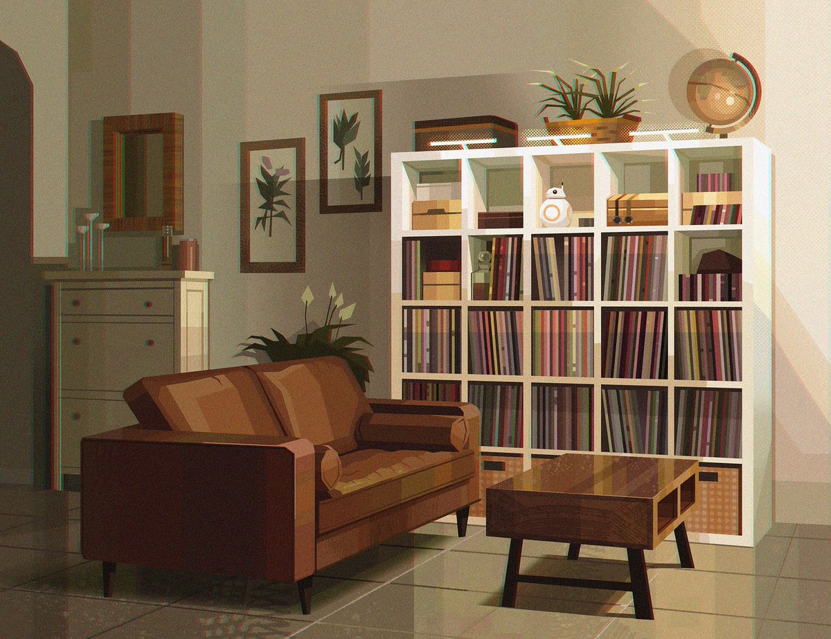 carrot_boi's tweet photo. study of a living room 🌿 https://t.co/aMCWtJSHX7