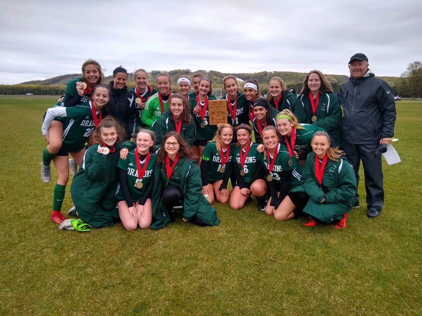 LOHSsoccer's tweet photo. The dragons defeated Boyne City in the championship match of the Morel Cup! Marisa Szydlowski recorded the winning goal off a cross from Morgan West. Great weekend ladies! https://t.co/2q6lYhs5UG