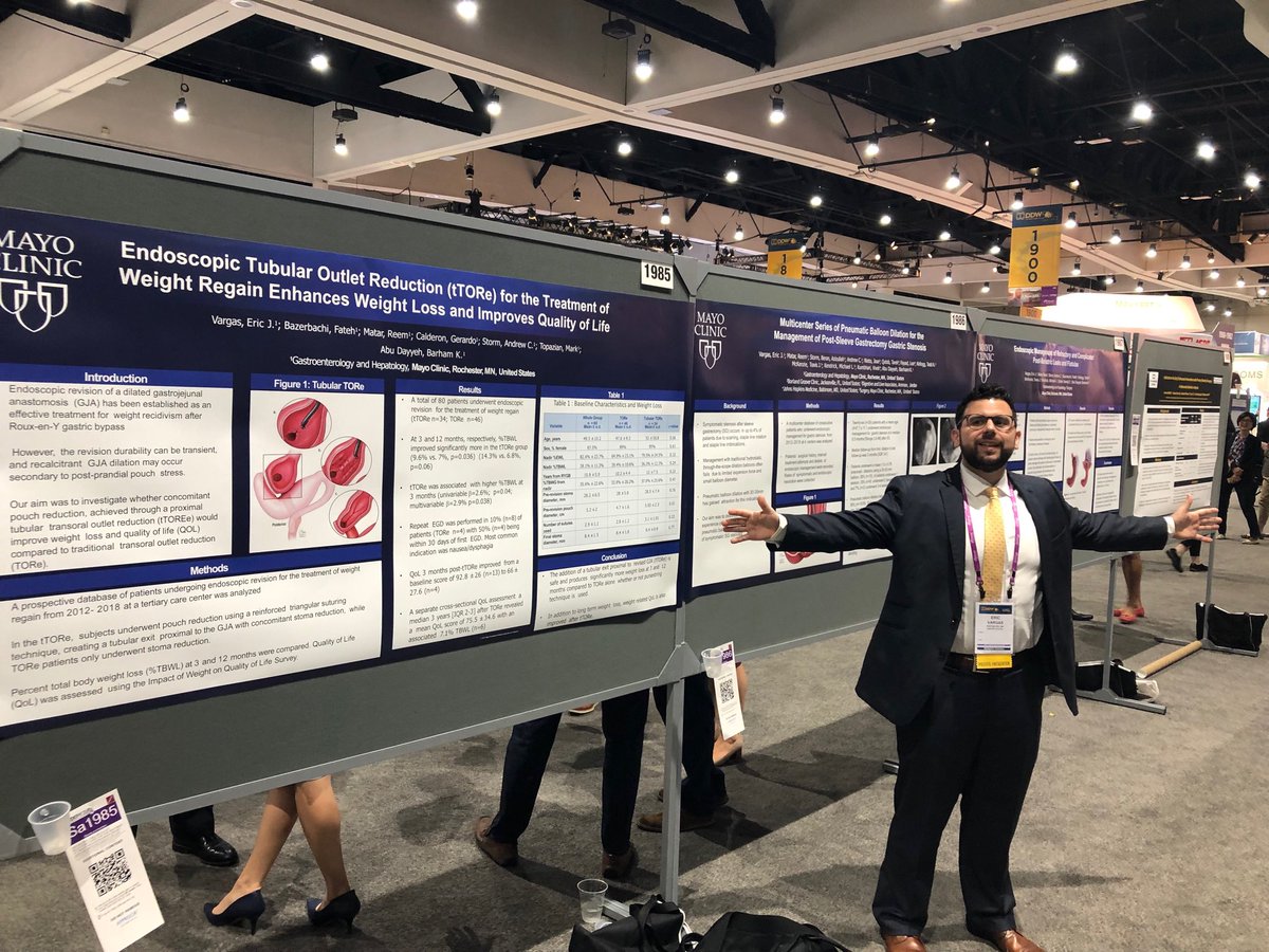 sajannagpalMD's tweet photo. At the famous 'Wall of Vargas' with ⁦@EricJVargasMD⁩, my friend and co-fellow. #DDW2019 #MayoDDW19 ⁦@LauraRaffals⁩. https://t.co/rRyRwQQalZ