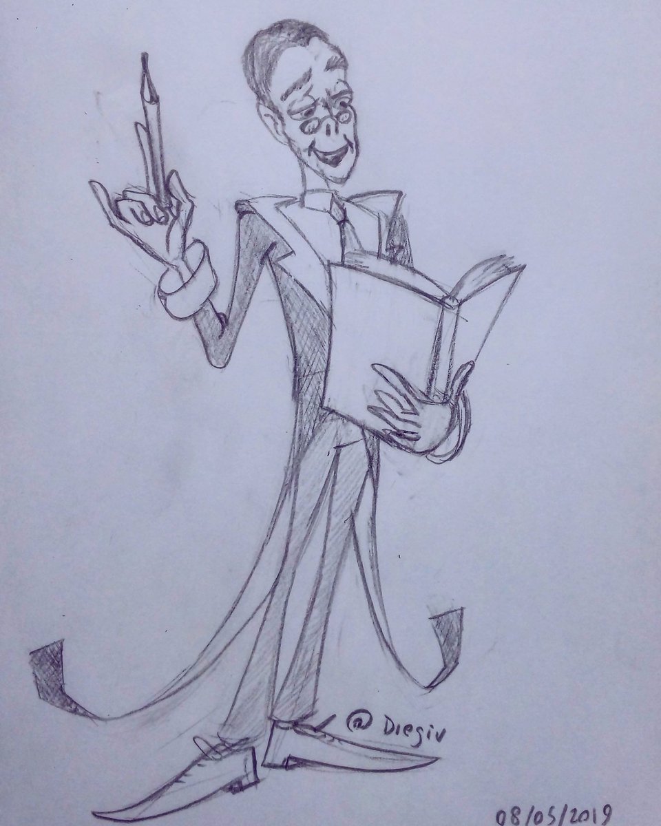 diegriv's tweet photo. Un amable pero espeluznante profesor de literatura.
---
A kind yet spooky literature professor.
#character_design
#characterdesign #diseñopersonaje #vampire #vampiro #libro #book #sketch #handdrawn #spooky #scary #squeletons #diegriv https://t.co/hjwiopGmFS