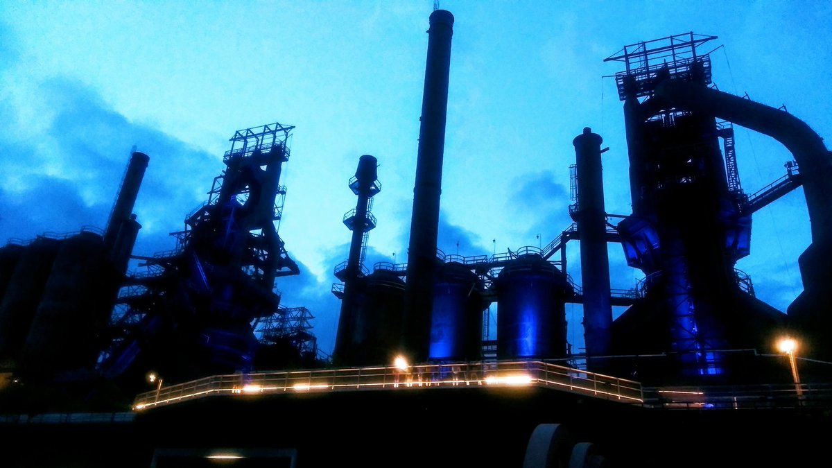 You Know you're from Bethlehem when the Steel Stacks are lit in all Blue on the Eve of the Martin Tower Implosion. #BethlehemSteel #MARTINTOWER