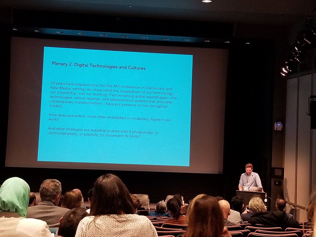 EphemeralMedia's tweet photo. Final plenary for the #mit10 conference, on Digital Technologies and Cultures. Orit Harlpen's Planetary Futures site is a resource I look forward to exploring! #netneutrality #regulation #surveillance #culturalstudies #anthropocene #activism #glocal #colonialism #multinationalism https://t.co/ZTIof4AcWW