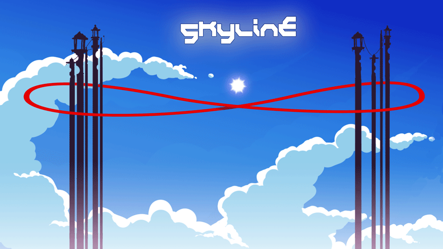 inductible's tweet photo. Messing about at concept art and stolen fonts - I'd like this game to have towers, and sky. Lots and lots of sky. https://t.co/MWGbul4UI4