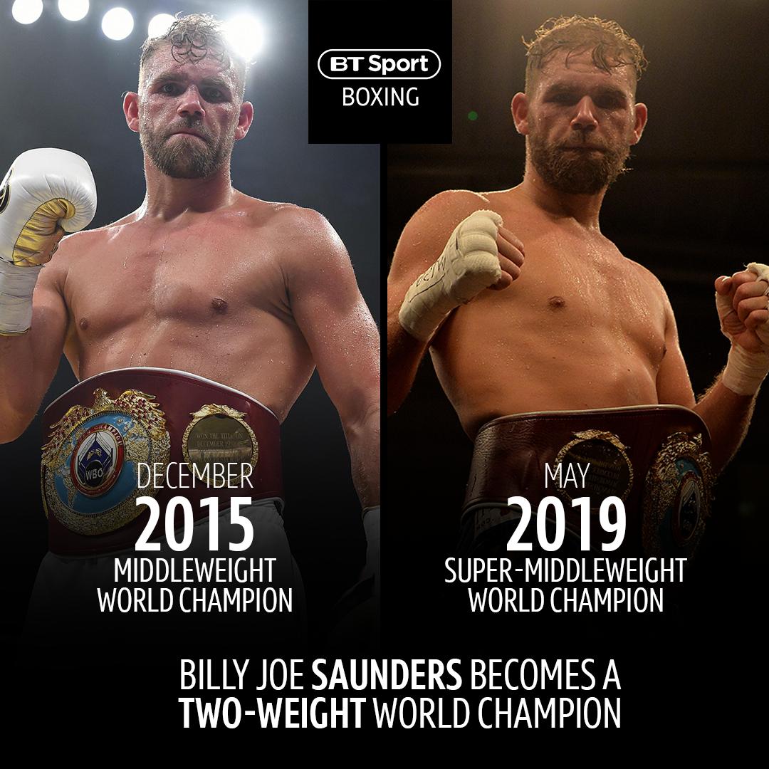 boxingontnt's tweet photo. Billy Joe Saunders is the new WBO Super-Middleweight Champion! 🏆

...And now a two-weight champ 💪 https://t.co/mhXQGMh3IT