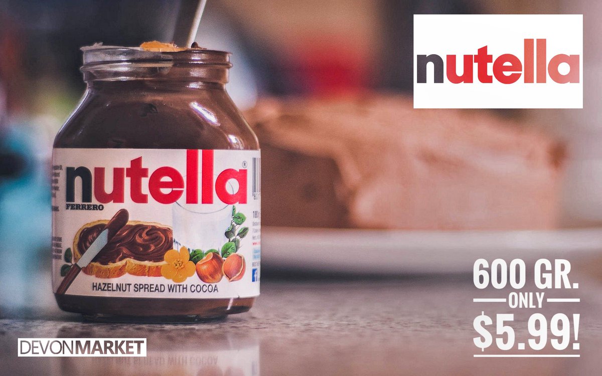 DevonMarket's tweet photo. 😍🔥 Nutella 600 Gr (Large Size) is Only $5.99 Today!! (Retail Price is $8.99! ❤️❤️ Our Spring Legit Deals Has Been Started 😍😍 !! Check Out The New Deals &amp; Come To the One And Only #DevonMarket Store Today! #BetterQuality #LowerPrice https://t.co/j9ZhyZLo1F