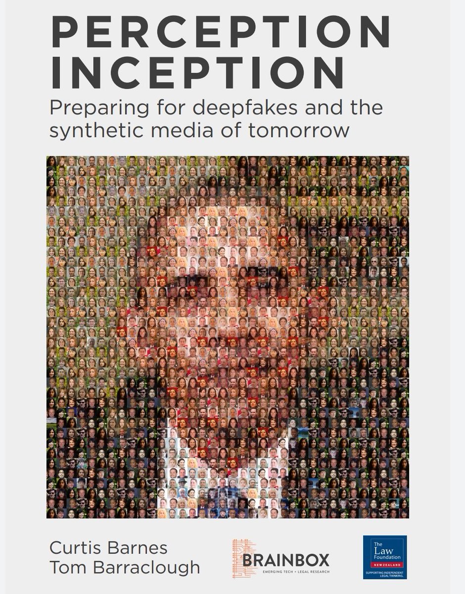 Tom_Bcgh's tweet photo. Advance copies of our report on the law of Deepfakes and Synthetic Media are available to media under embargo.

Email info@brainbox.institute for access.

A 9 month legal research project, funded by @NZLawFoundation

CC @Curtis_at_Home @BrainboxLtd https://t.co/Ba14haxGQW