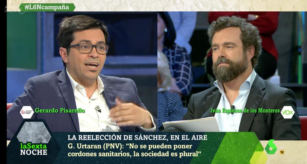 vox_es's tweet photo. 📺 @ivanedlm en @SextaNocheTV "Van a tener enfrente a 24 diputados en el Congreso contra todos ustedes: los enemigos de España y de la libertad. Todos los partidos separatistas en votos, sumáis menos que VOX".
📣 #L6Ncampaña https://t.co/rHllu2MIRy