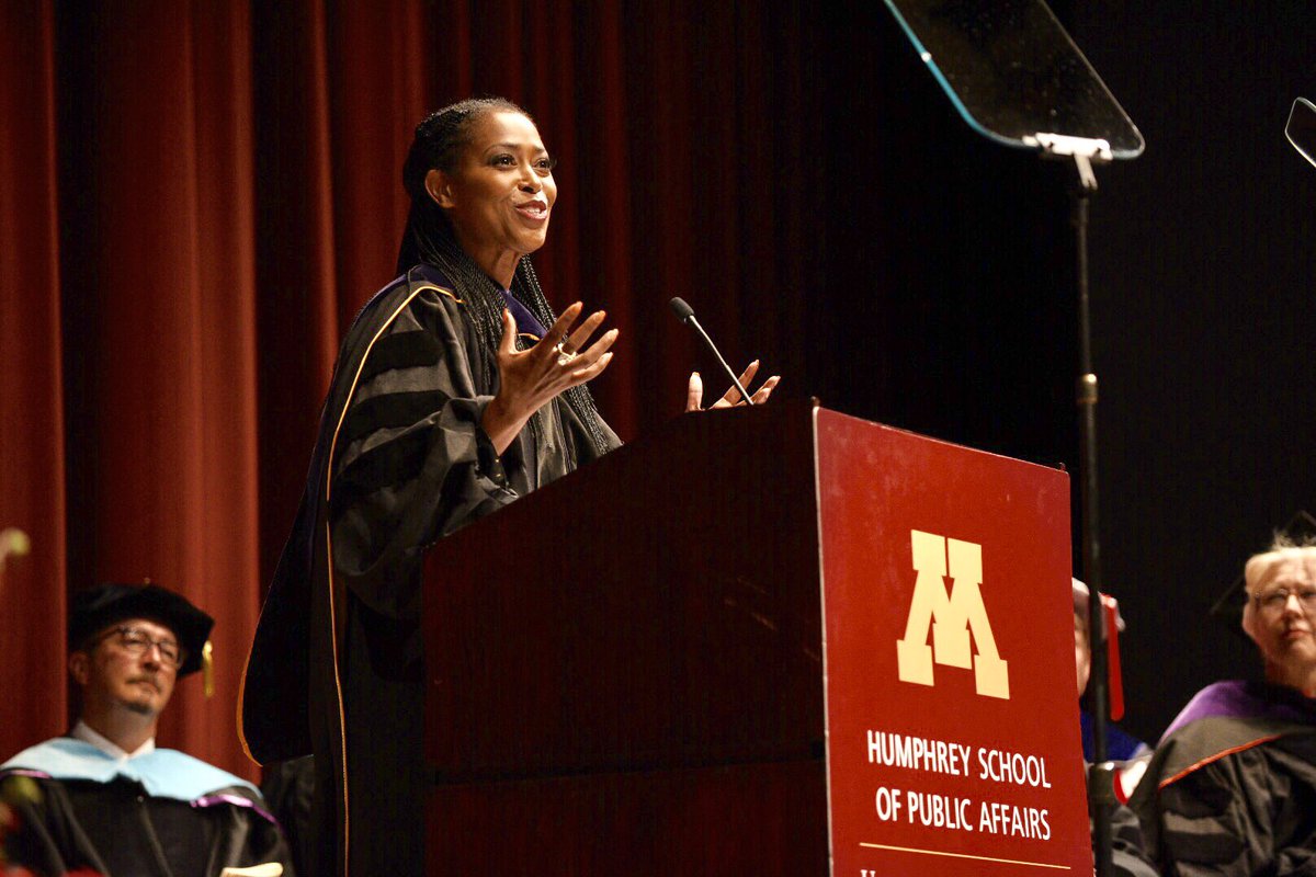 LayshaWard's tweet photo. Congrats to the 2019 Humphrey School of Public Affairs Grads! Honored to be your commencement speaker. As you cross the stage, step passionately into your #purpose and into a world that needs you. #HHHSchool #HHHGrad https://t.co/g9AG5Us1OJ