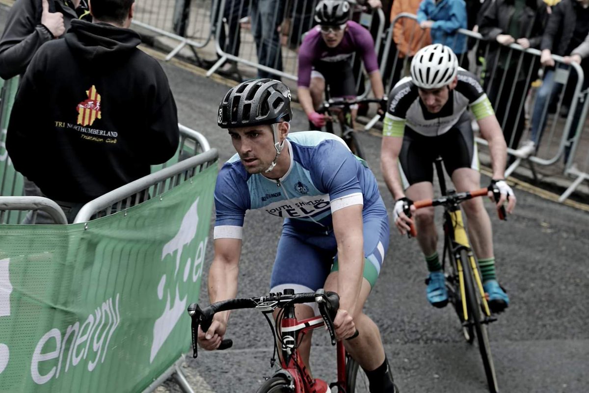 David Nearney coming out of "death corner" at the Tour Series, Durham.