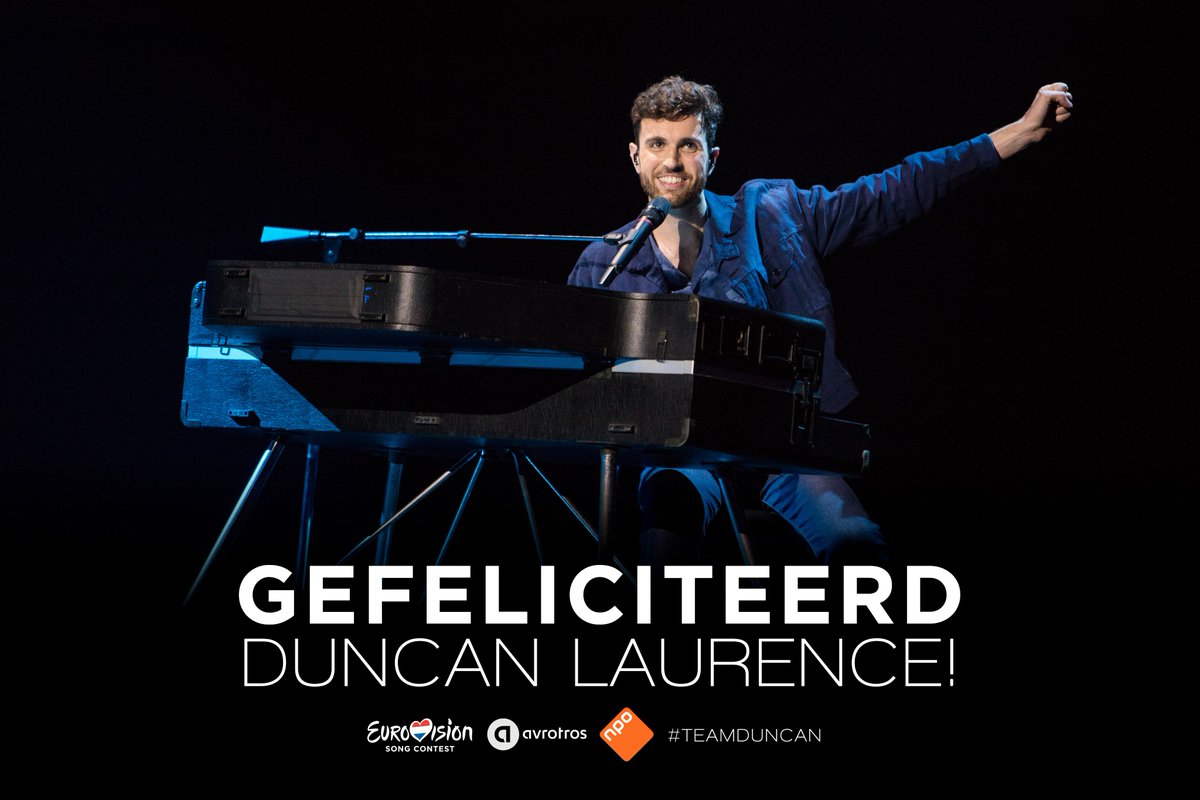 GEFELICITEERD DUNCAN LAURENCE! 🇳🇱🏆🎉 #TeamDuncan #Songfestival #ESF19 #ESC19