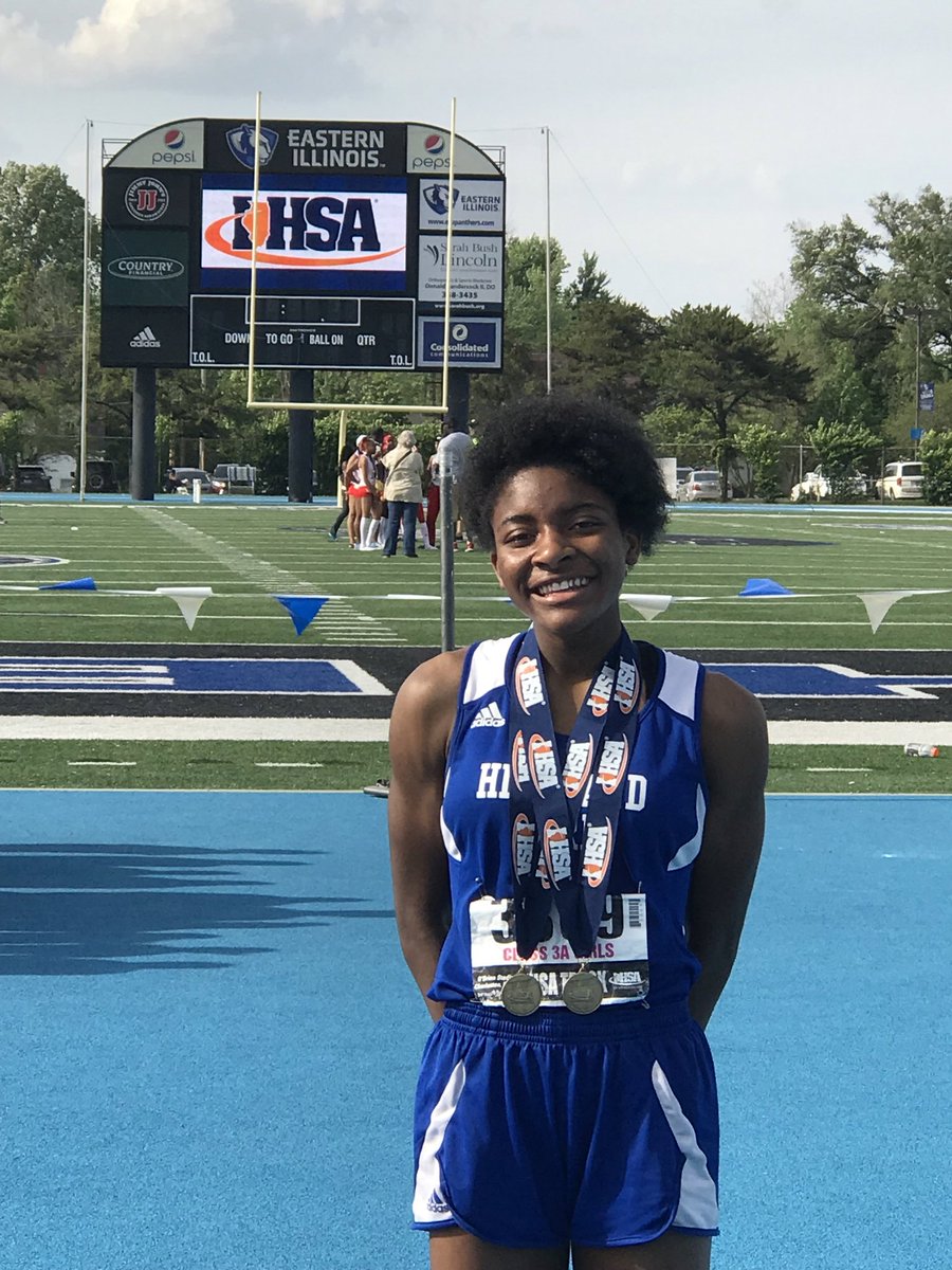 Officially the fastest girl in Illinois! 100 and 200 m. State champ!
