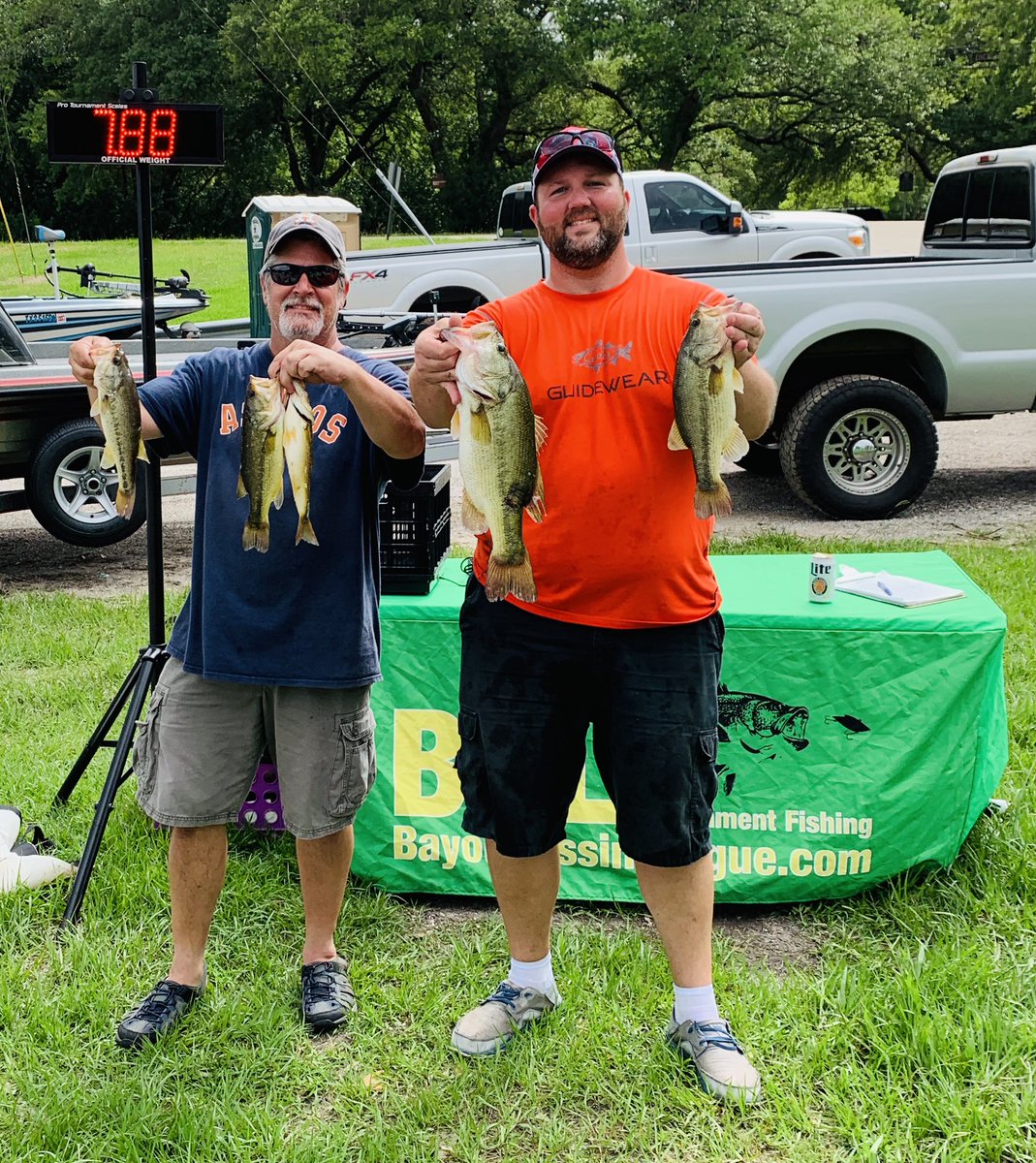 BayouBassin's tweet photo. Congrats to Jake Knight &amp; Stephen Plumb with thier 1st place 5 fish limit of 7.88lbs and big bass of 3.31lbs on Dickinson Bayou in the BBL https://t.co/TG7oigWaWo