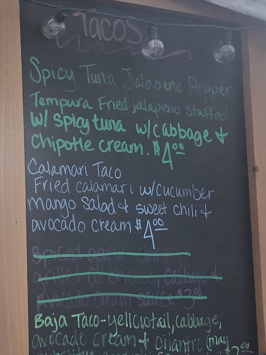 pxlsicle's tweet photo. Back to eating this time we’ve got the japeno popper taco and a calamari taco from #fishpit sushi. The popper taco was good but the calamari taco was excellent. Competitive year at ye olde taco fair. https://t.co/nTLWtL0WD1