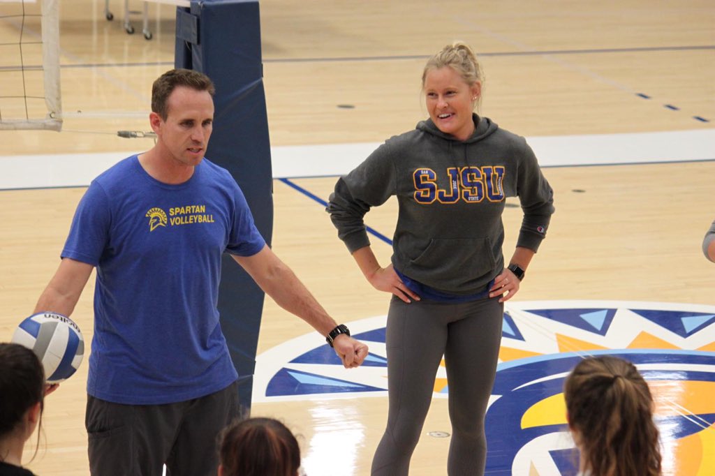 SanJoseStateVB's tweet photo. Kicked off our camps this afternoon! If you’re interested in joining we have plenty of openings in our upcoming July camps. Reduced pricing for early registration ends May 31st! Learn more on our website #teamfirst #passionforthegame #loveformyteam https://t.co/75zBbsi6qN