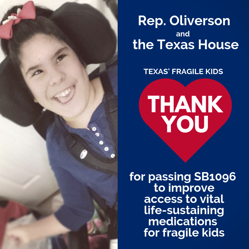 fragilechildTX's tweet photo. THANK YOU, Rep @TomOliverson & the @TexasHouse, for passing #SB1096 with a unanimous vote to help #protectTXfragilekids!
#PainandProfit #ThisIsWhyWeFight #txlege https://t.co/9xXsvq2ysw