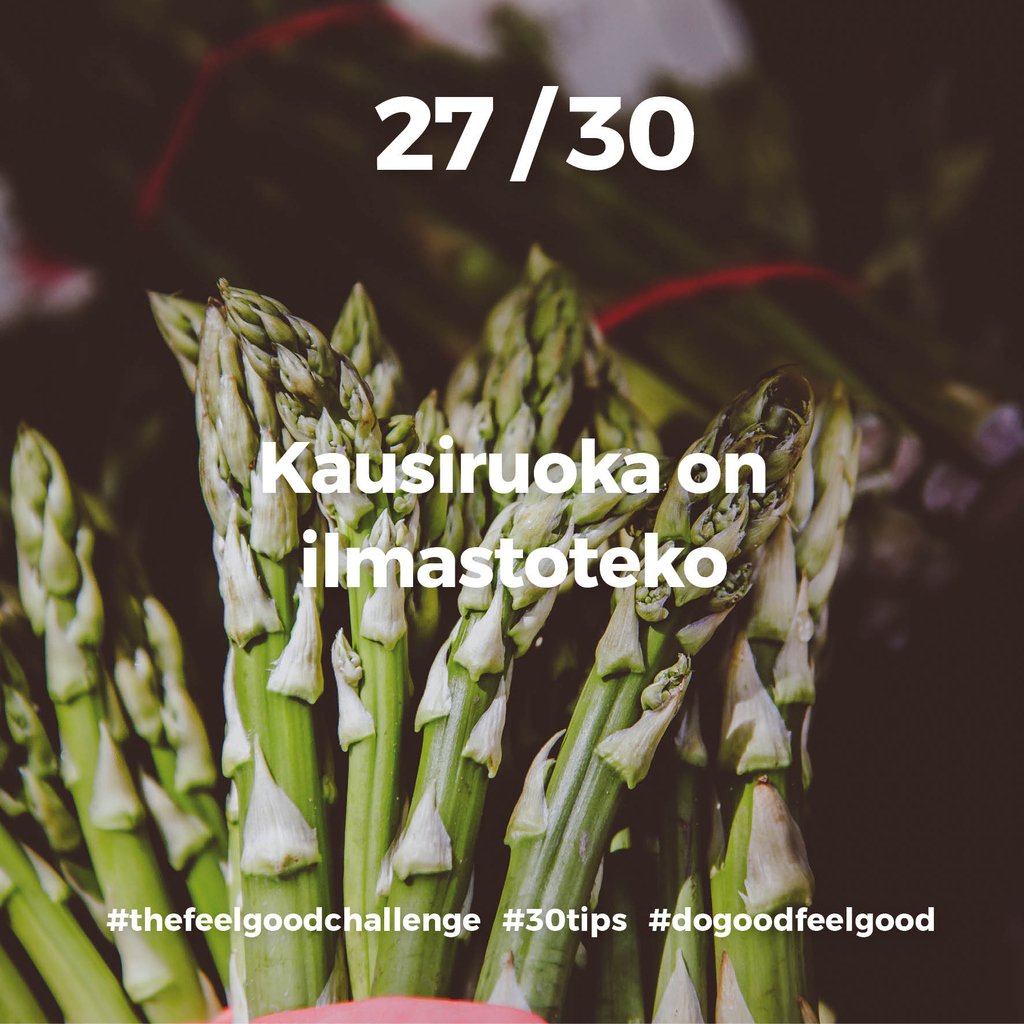 thefeelgoodchal's tweet photo. See if you can cook a meal where everything has been grown within 500 km of your house! Finding foods that are seasonal and local means you're getting the freshest possible food, the greatest flavours and helping the planet too (if that's your jam).
#TheFeelGoodChallenge #30tips https://t.co/ITtMDjfe2V