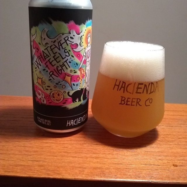 Drinking a Whatever Feels Right by <a href="/haciendabeerco/">Hacienda Beer Co.</a> on Untappd untappd.com/c/751658468