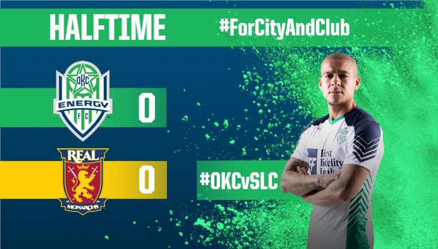 OKCforSoccer's tweet photo. HT: Nothing doing in the first half. A couple of good chances for both sides but neither could find the breakthrough.

#ForCityAndClub // #OKCvSLC https://t.co/OD2cP0ED5s