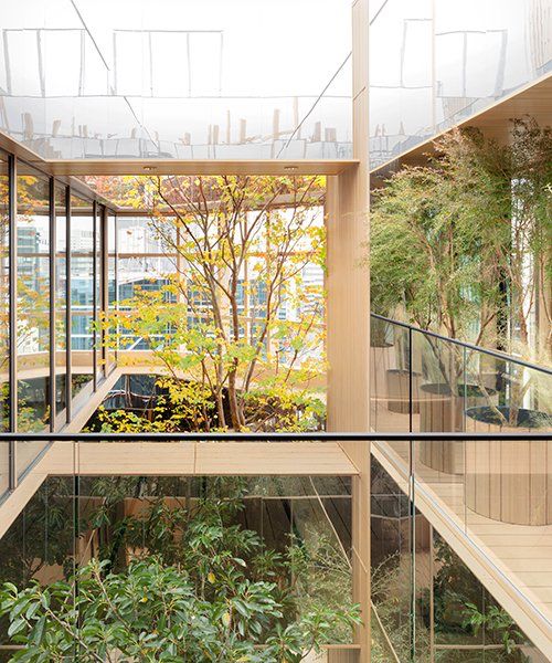 TasmeemSA's tweet photo. nendo's timber-grid tokyo building tops out with a sky forest terrace https://t.co/1LWC4rhZkK https://t.co/37O6iSlSO9