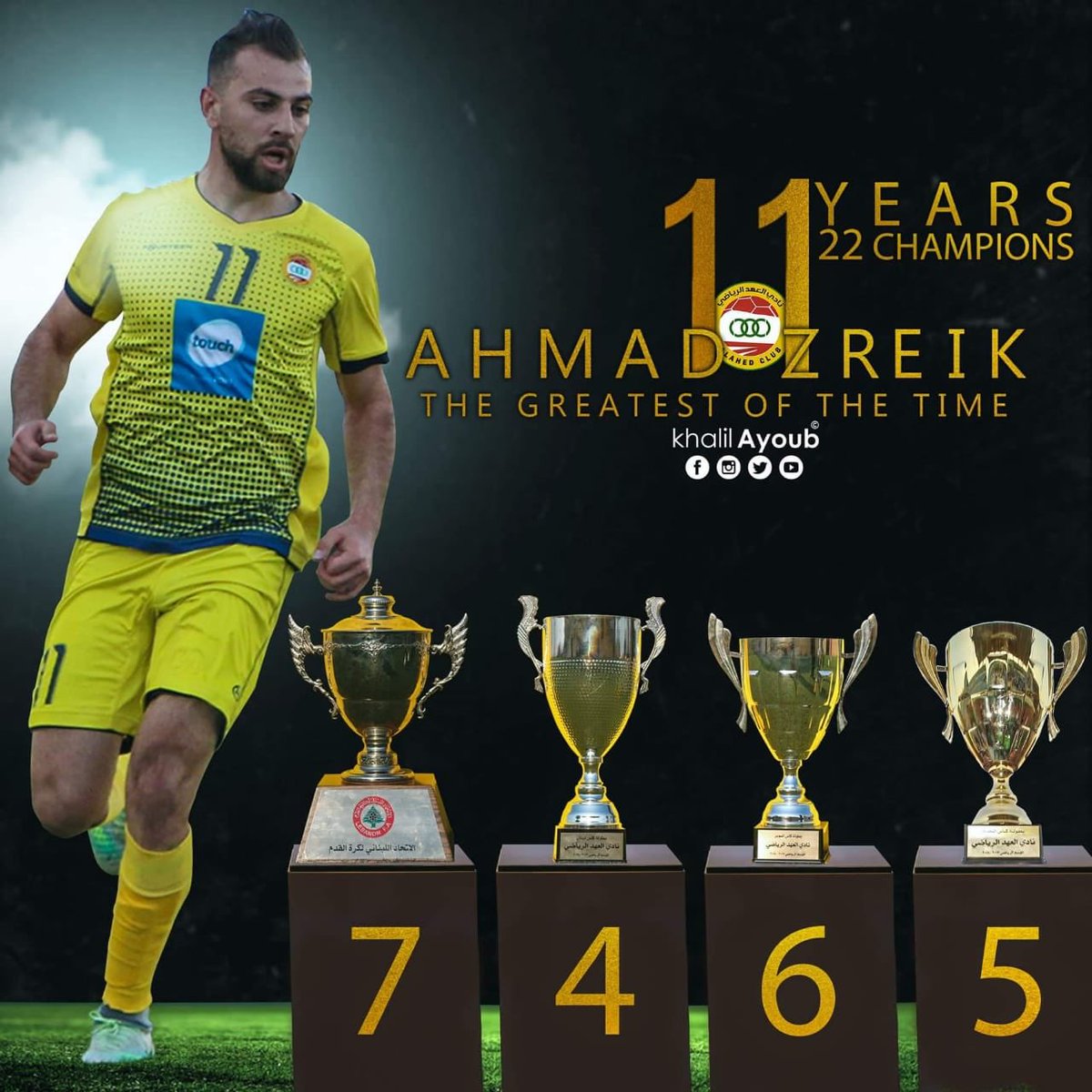 abouhassan62020's tweet image. Ahmad Zriek 11 💛
11 Years 22 Champions🏆
The Greatest Of The Time 💪 *#AZ11* 💛